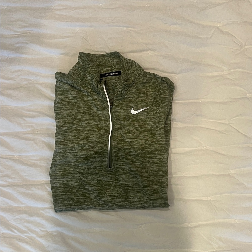 Nike Olive Green Heather Quarter-Zip Pullover